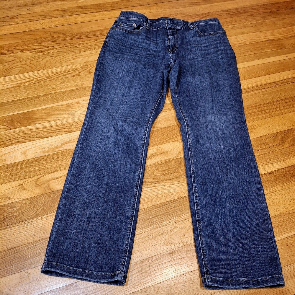 LL BEAN BeanFlex Favorite Fit Women's Jeans 14 Pet   Blue LL Bean Beanflex
